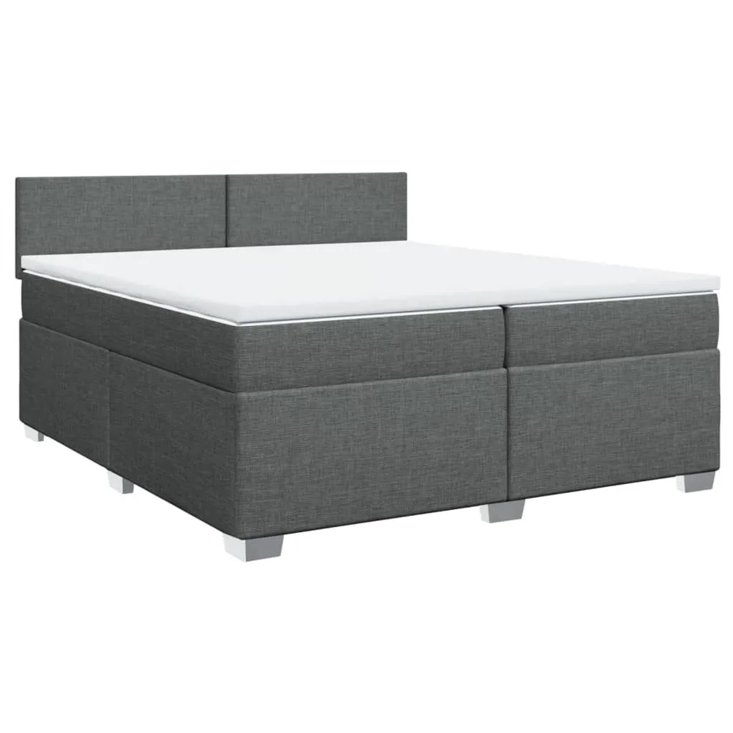 vidaXL Boxspringbett mit Matratze Dunkelgrau 200x200 cm Stoff 3288289