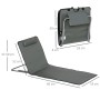 Outsunny Strandliege Stahl Oxfordstoff Grau 124L x 53B x 35-45H cm_3