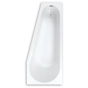 Weiße Steinkamp Raumsparbadewanne Life Links, 160x70 cm, aus Acryl.