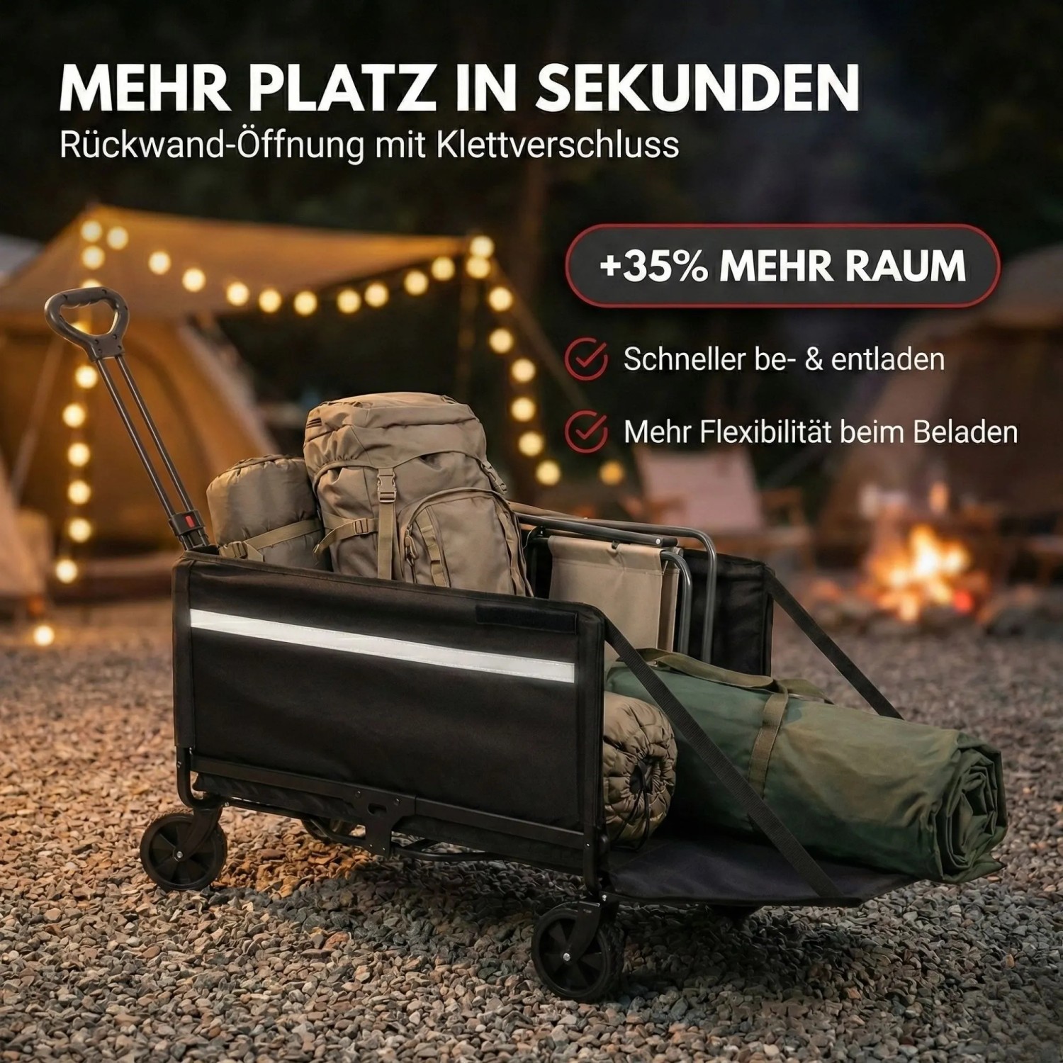 Albatros Bollerwagen Klappbar 120L mit Flaschenöffner & Getränkehalter_5