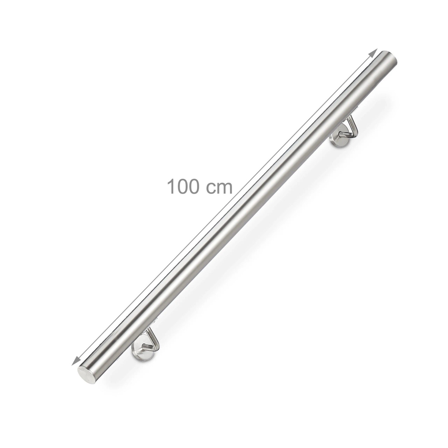 Relaxdays Handlauf Edelstahl Silber Mit Wandhalterung 100 cm_4