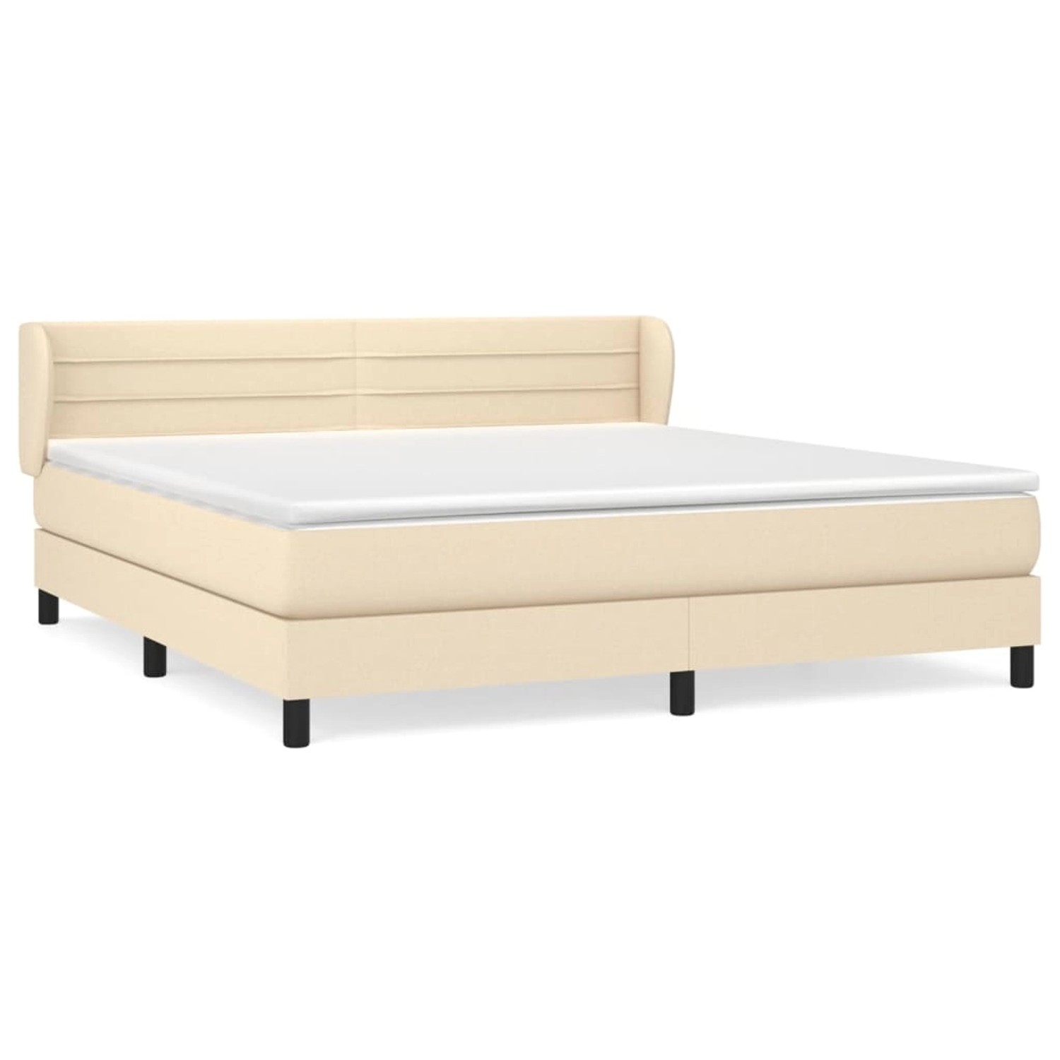 vidaXL Boxspringbett mit Matratze Creme 180x200 cm Stoff1393098 günstig online kaufen