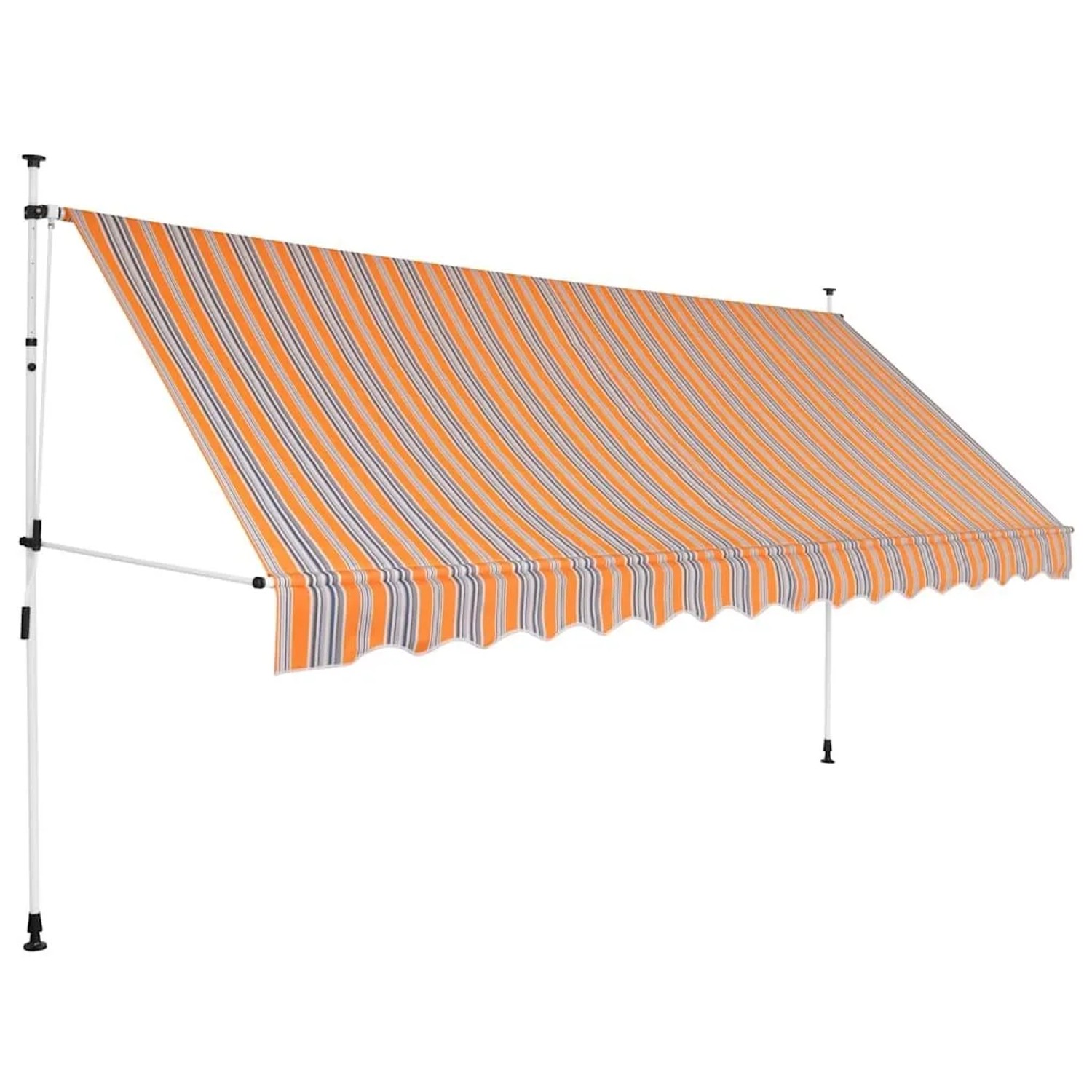 vidaXL Einziehbare Markise Handbetrieben 400 cm Gelb/Blau Gestreift 43230