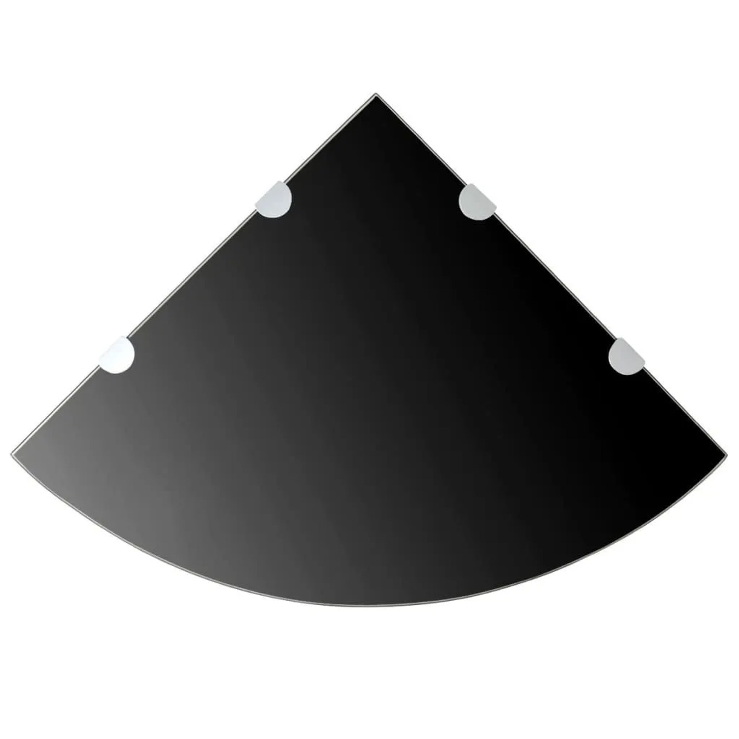vidaXL Eckregale 2 Stk mit Verchromten Halterungen Glas Schwarz 3051597