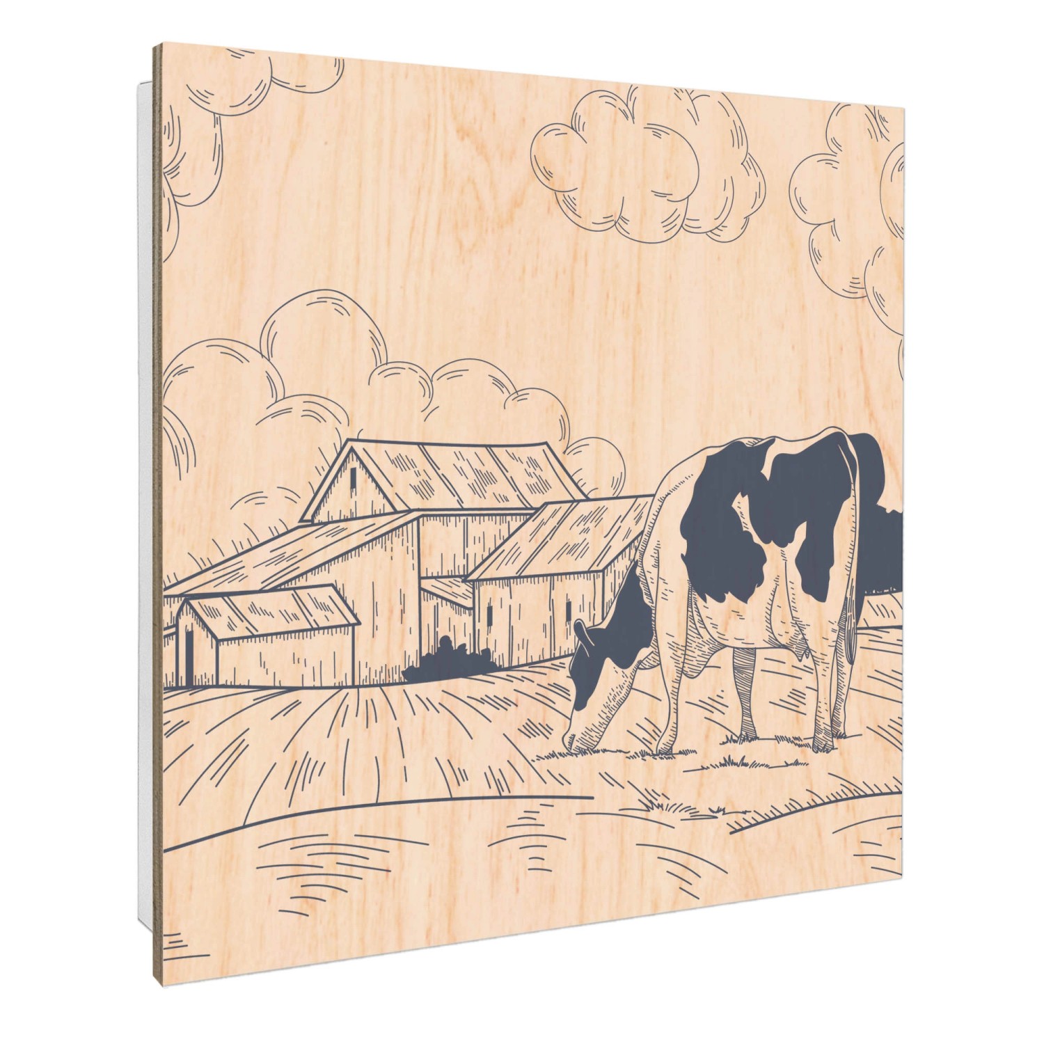 Banjado Schlüsselkasten mit Holzfront 30x30cm Weiß Scharnier Links 50 Haken günstig online kaufen