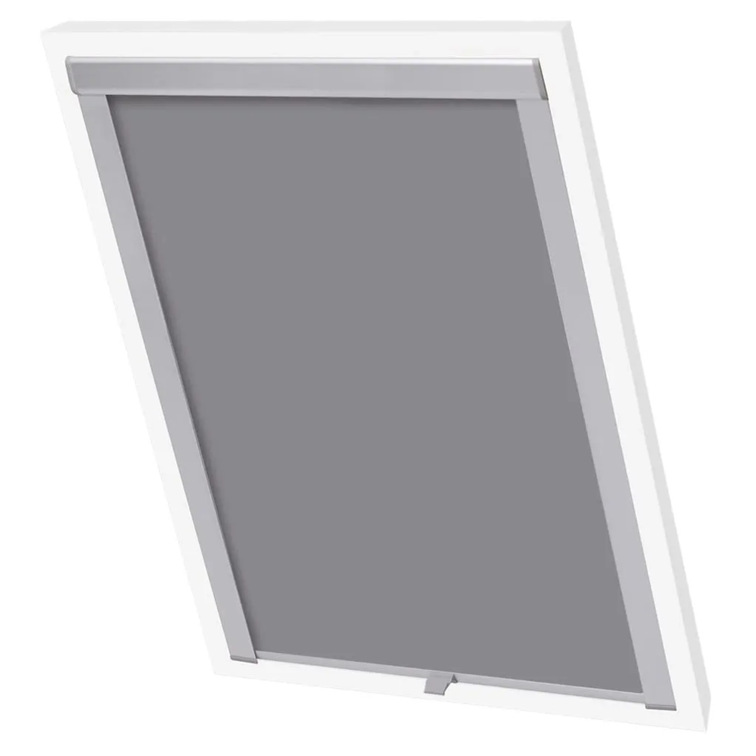 Graues vidaXL Verdunklungsrollo SK08 für Velux Fenster, geeignet für Dachfenster.
