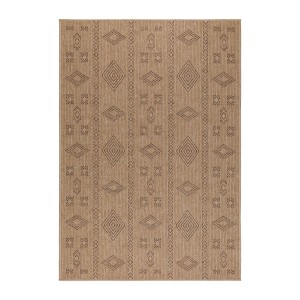 Ayyildiz Outdoor-Teppich Dhaka, 140x200 cm, schwarz mit Vintage-Muster für Balkon und Terrasse.