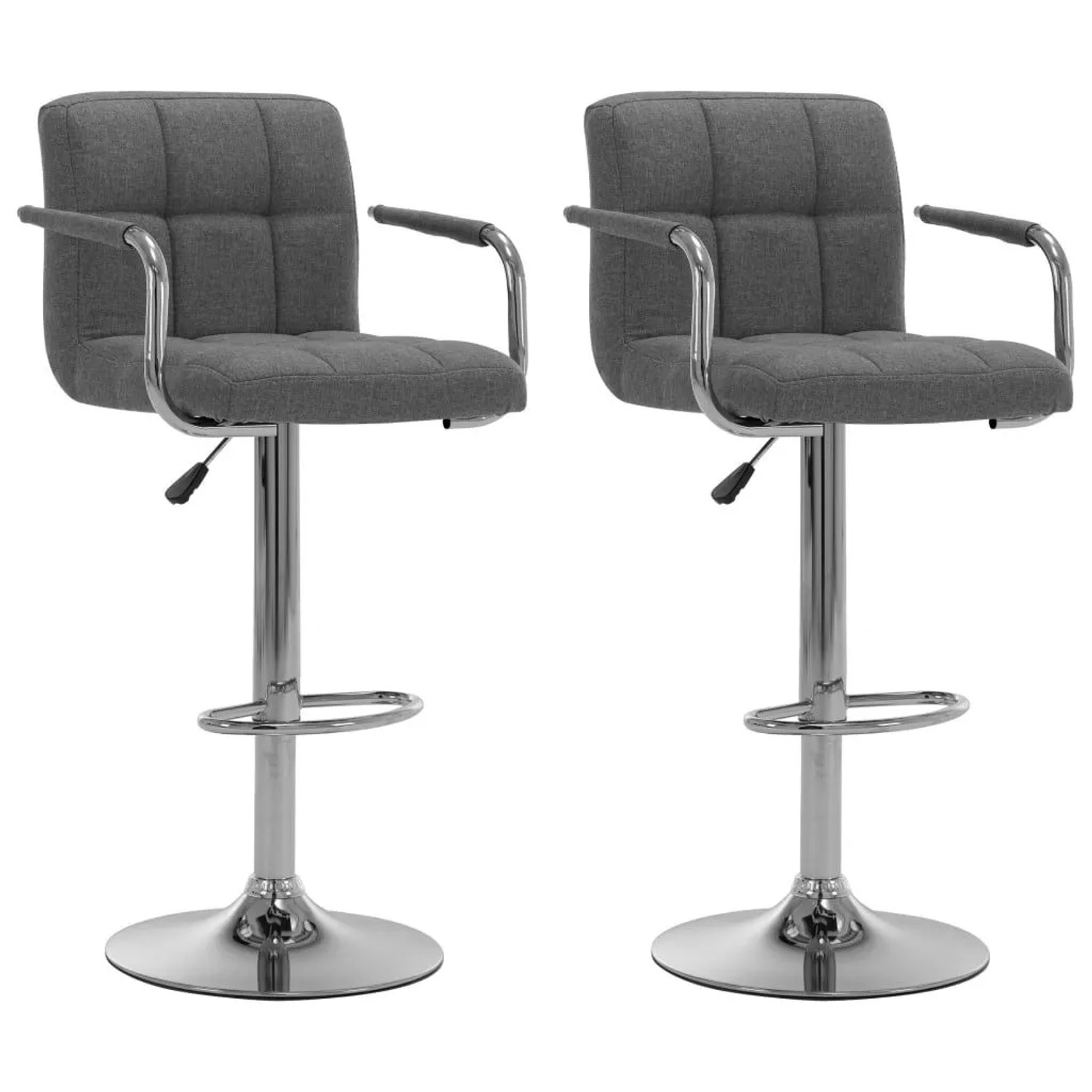 vidaXL Barhocker 2 Stk Hellgrau Stoff 283419