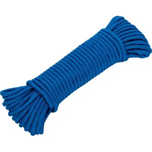 Aufgerollte, blaue Trimmleine aus Polypropylen, Ø 6 mm, für Segel und Outdoor-Aktivitäten.