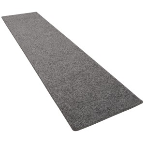 Grauer Snapstyle Hochflor Teppichläufer Mona, 80x240cm. Weicher Velours für Wohnbereiche.