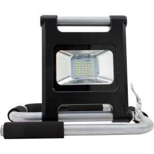 REV Ritter Akku-LED-Baustrahler Flex, 18W, Schwarz-Silber, mit flexiblem Ständer.