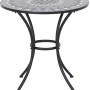 Runder, grauer Gartentisch Siena Garden Como (Ø 70 cm) mit Stahlgestell und Mosaikmuster.