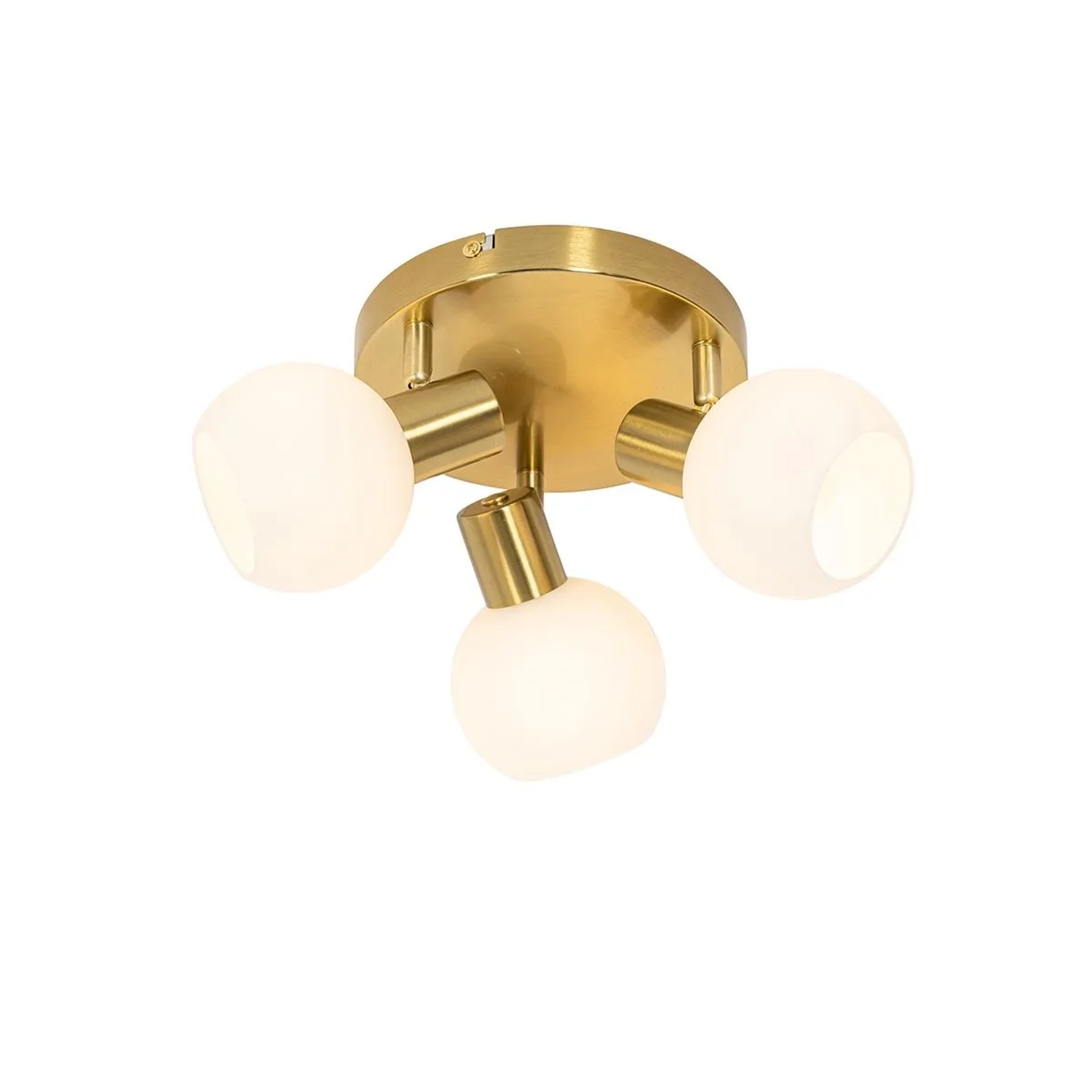 QAZQA Deckenstrahler Gold mit Opalglas 3 Flammig Verstellbar Anouk