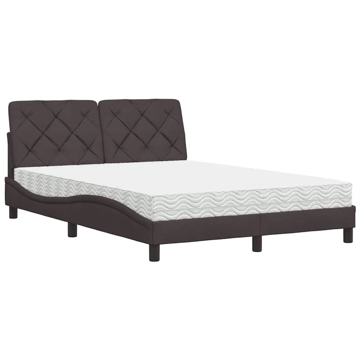vidaXL Bett mit Matratze Dunkelbraun 140x190 cm Stoff 3310737