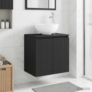vidaXL Wandmontierte Waschtisch Schwarz 49,5 x 35 x 63 cm 890383