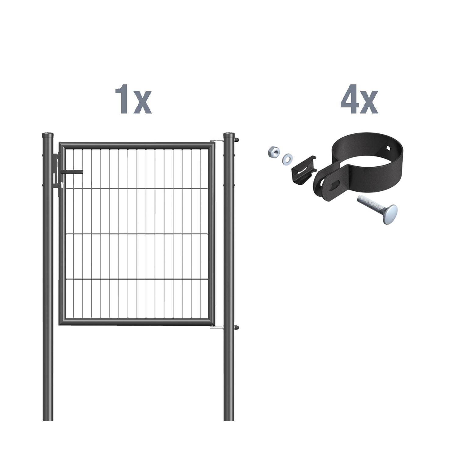 Metallzaun Einzeltor für Einstabmatte Anthrazit z. Einbetonieren 100 cm x 1 günstig online kaufen