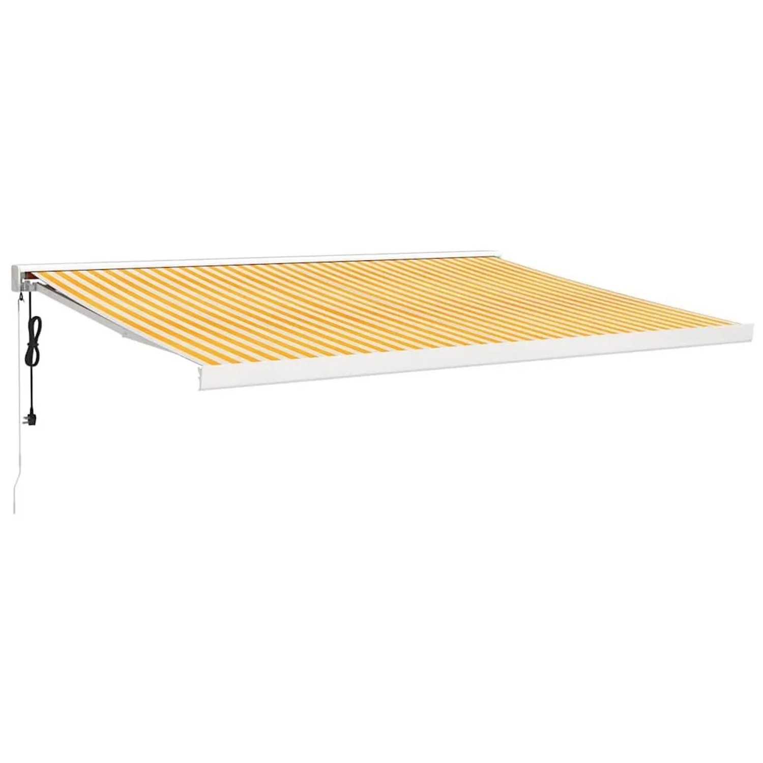 vidaXL Markise Einziehbar Gelb und Weiß 4x3 m Stoff und Aluminium 3154583