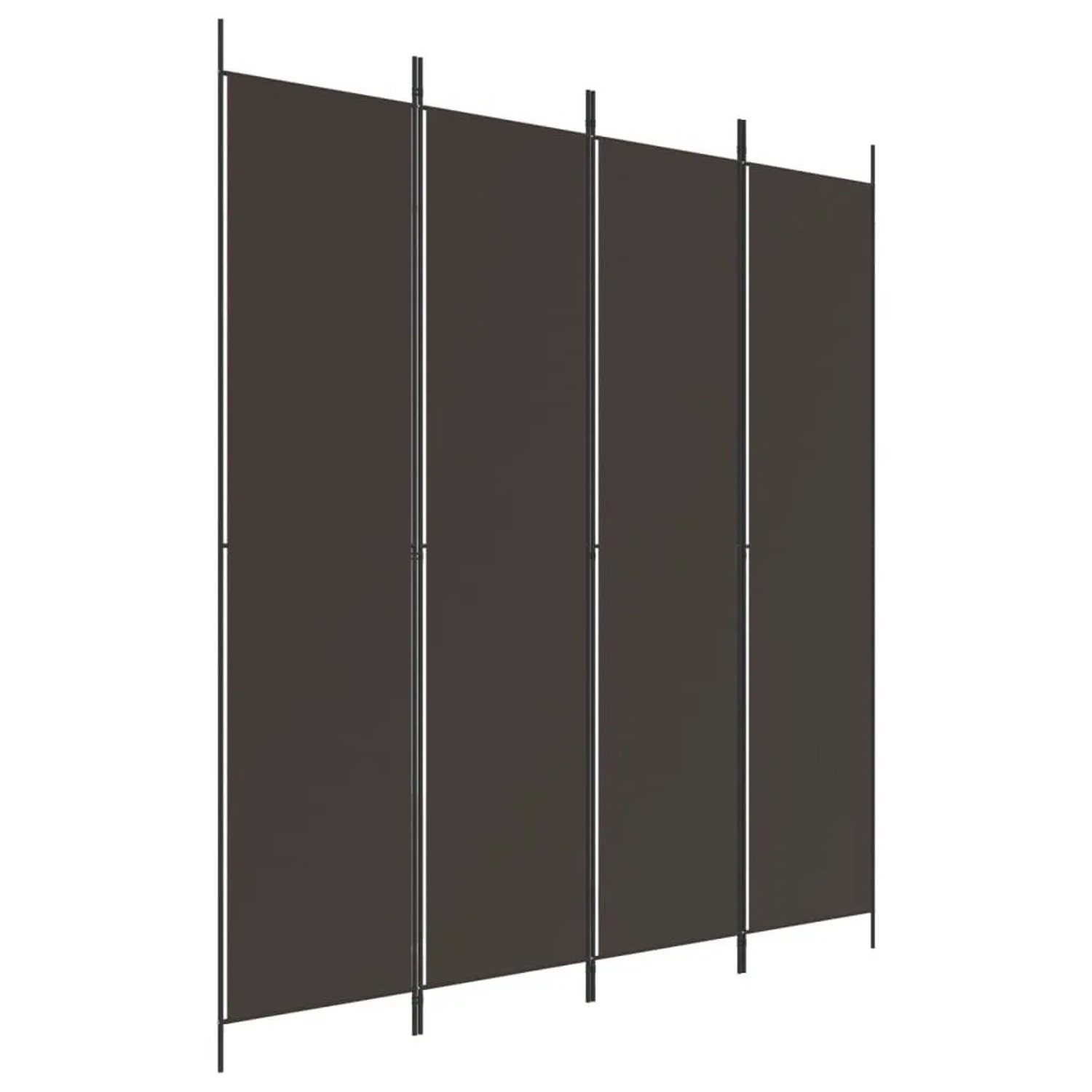 vidaXL 4 Tlg Paravent Braun 200x220 cm Stoff 350199