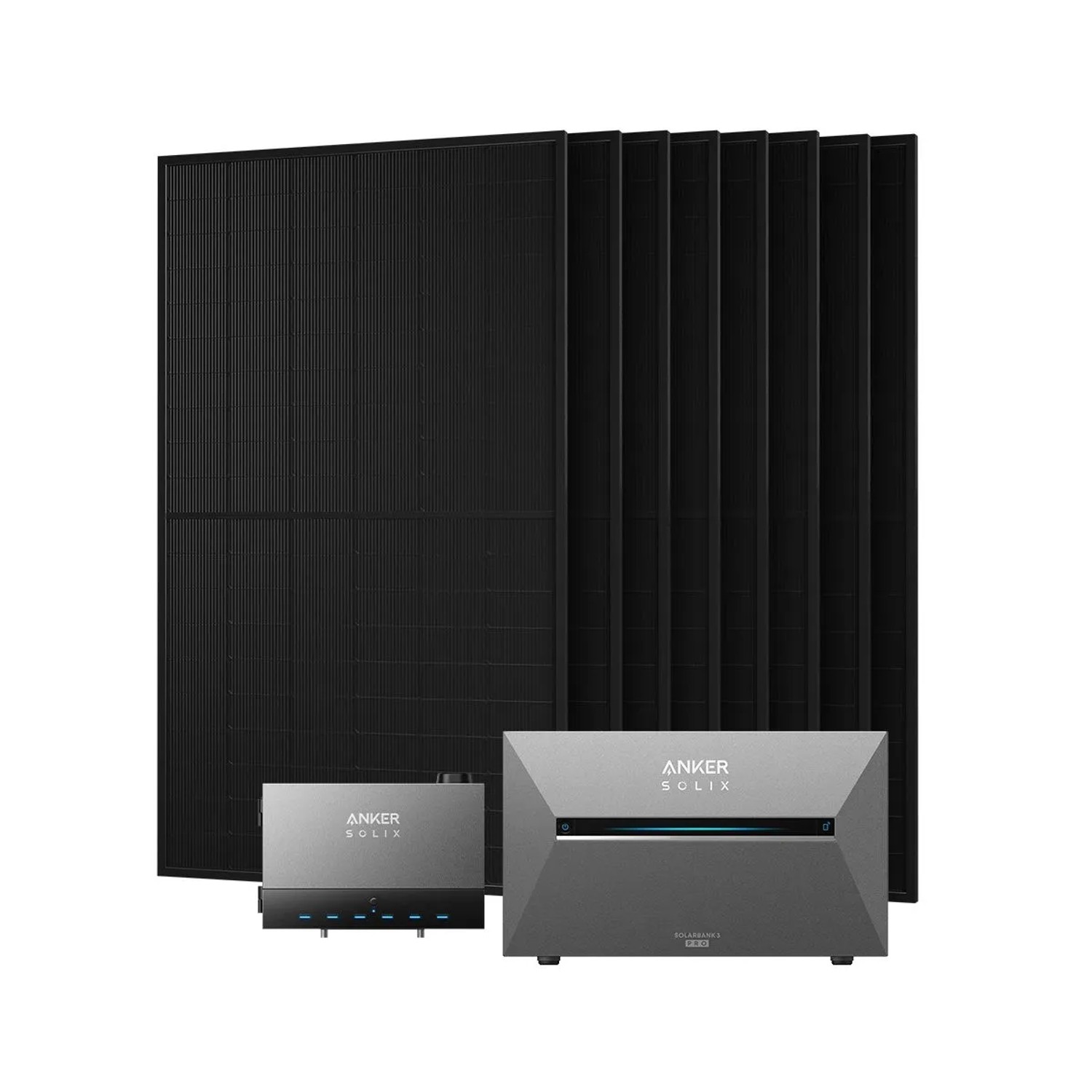 Anker SOLIX Balkonkraftwerk Speicher-Set 8 x 500 Wp Mit Solarbank 3 E2700 Pro und Power Dock