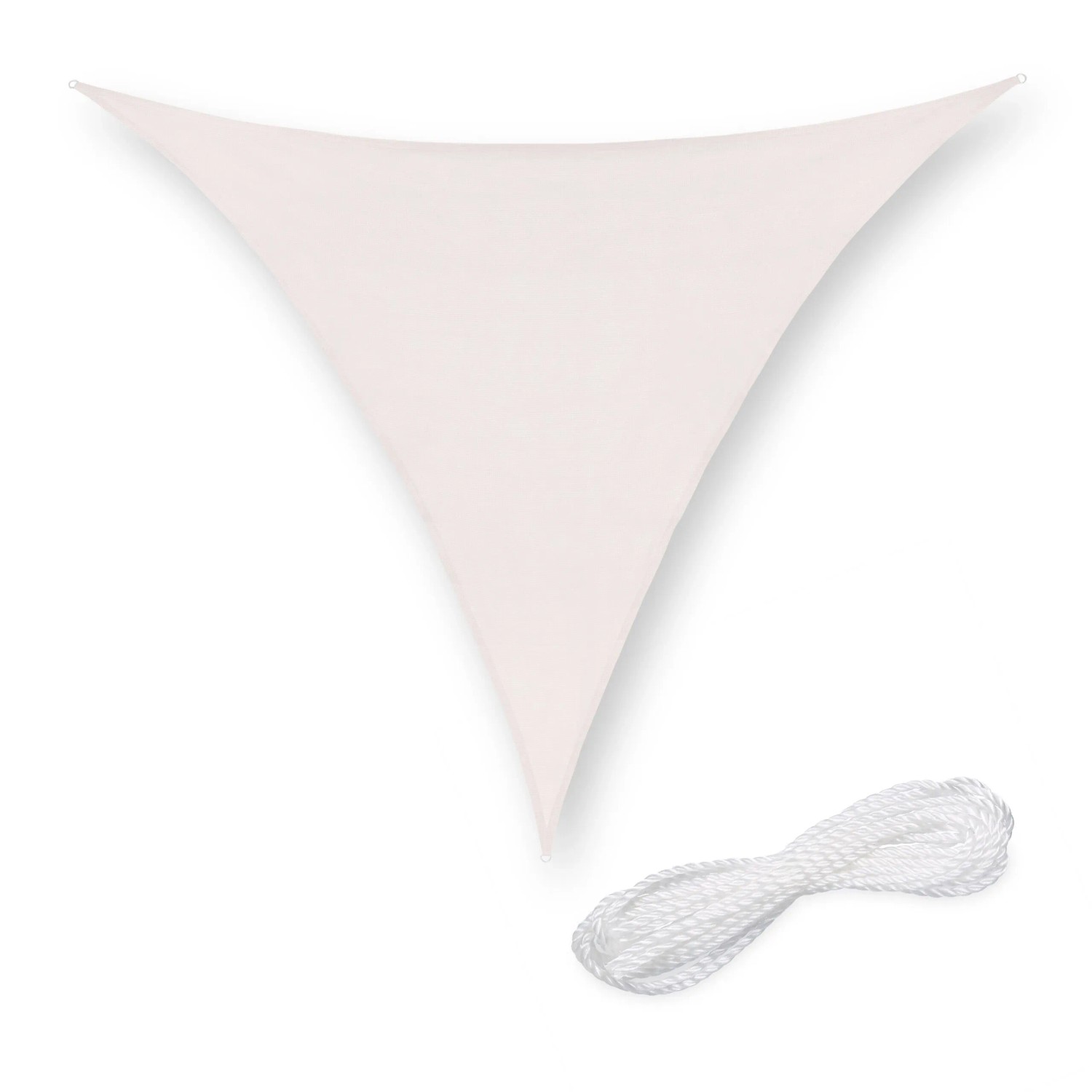 Relaxdays Sonnensegel HDPE-Gewebe Weiß Dreieckig UV-Schutz Witterungsbeständig 2 m x 2 m x 2 m