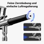 Airbrushpistole mit drehbarer Luftregulierung für feine Zerstäubung. Präzise Sprüheinstellungen des Airbrush Sets.