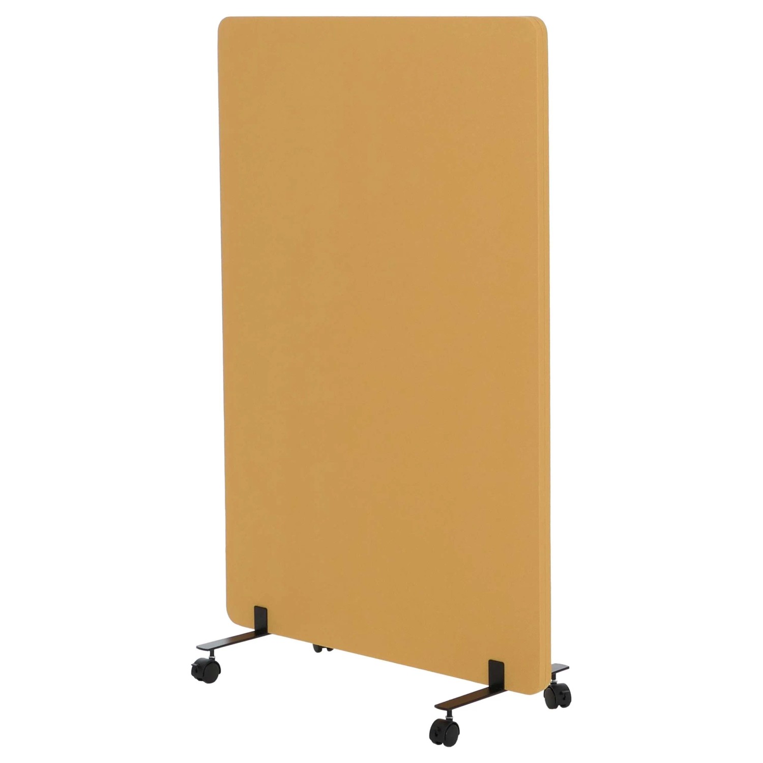 MCW Akustik-Trennwand G77 Doppelwandig Rollbar Textil 127x80cm Gelb