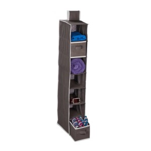 Relaxdays Hängeregal Vliesstoff Anthrazit 7 Fächer Faltbar 106 cm x 16,5 cm x 31 cm 650 g