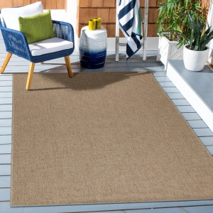 Beiger Ayyildiz Outdoor-Teppich Dhaka 160x230 cm im Vintage-Design für Balkon und Terrasse.