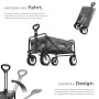 Tectake Bollerwagen Leon Faltbar Mit Bremsen und Gummierten Kunststoffrädern  91 x 53 50 x 101 cm Grau_3