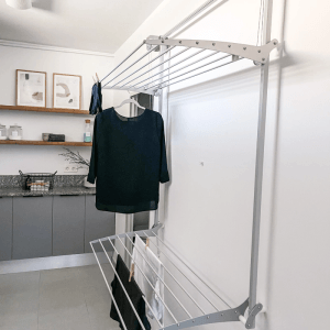 Foxydry Wand Wäscheständer Klappbar Weiß Trockenlänge 12,8 m Maß 88 cm