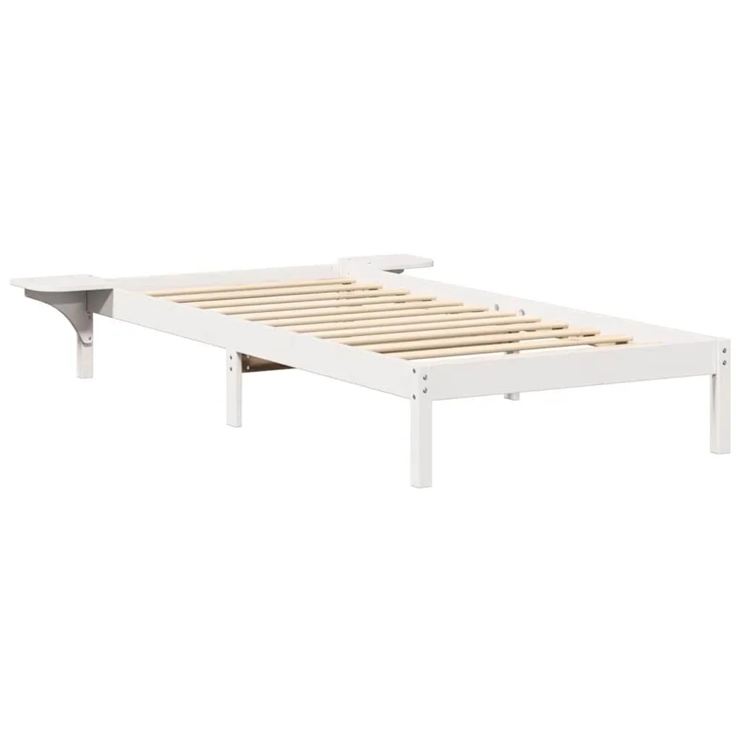 vidaXL Bettrahmen Weiß 90 x 200 cm Massives Kiefernholz 873206