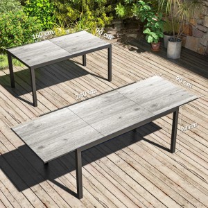 Outsunny Gartentisch für 6-8 Personen Aluminium Stahl 240L x 90B x 74H cm Grau