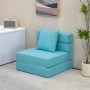 HOMCOM Schlafsessel klappbar, türkises 2-in-1 Sofa mit Kissen, ideal für kleine Räume.