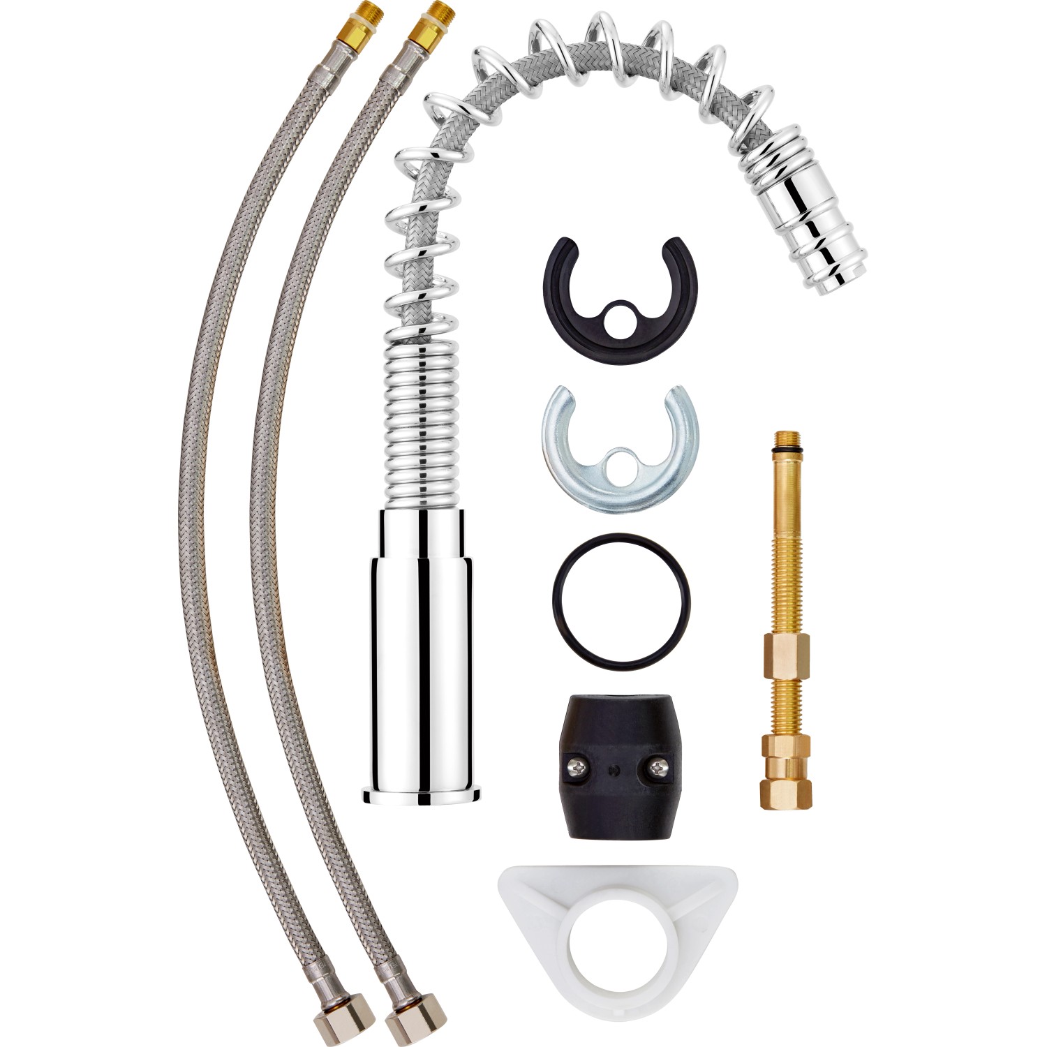 baliv Küchenarmatur KI-1340 Chrom, Einhebelmischer mit flexiblem Schlauch und Zubehör.