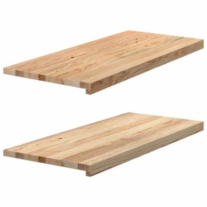 vidaXL Fensterbänke 2 Stk Unbehandelt 90x40x2 cm Massivholz Eiche 4009119