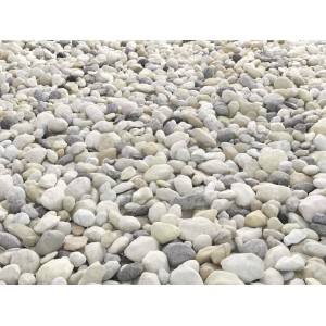 Heller Quarzkies, 16-25 mm, zur Dekoration im Garten und als Ziersplitt.