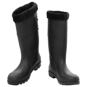 vidaXL Gummistiefel mit Herausnehmbarem Innenfutter Schwarz Größe 44 PVC 137602