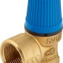 Membran-Sicherheitsventil für Brauchwasser, Messing mit blauem Kunststoffaufsatz, 18,6 mm (1/2) x 24,1 mm (3/4).