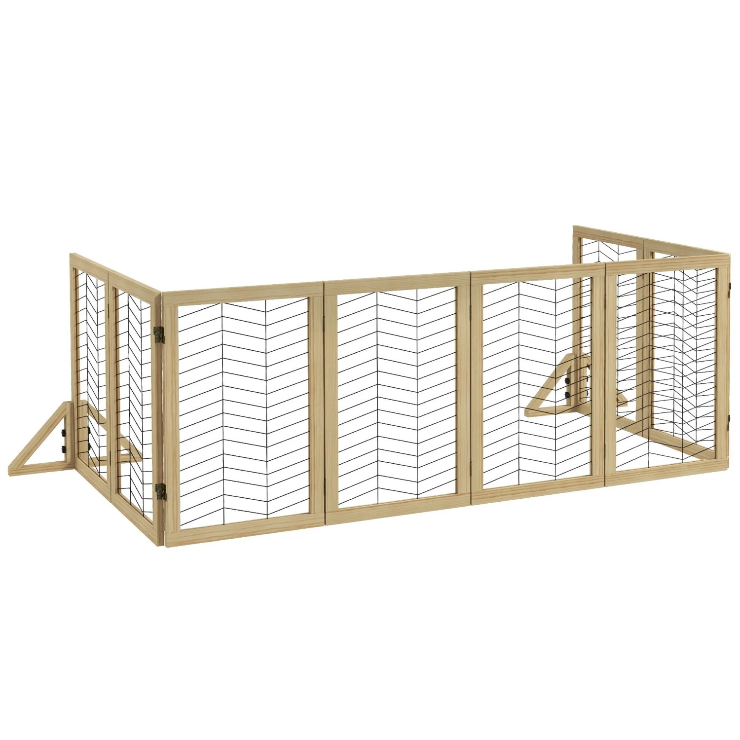 PawHut Absperrgitter Klappbar mit 8 Platten 375 x 44 x 70 cm