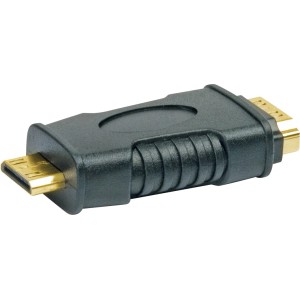 Schwarzer HDMI Adapter mit vergoldeten Kontakten für Computer & Multimedia.