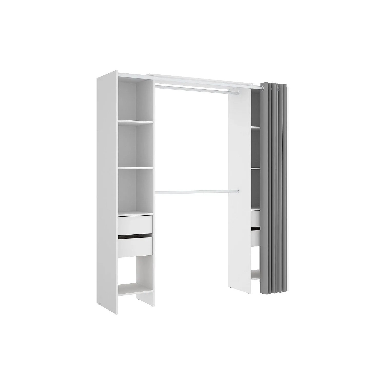 Vente-unique Offener Kleiderschrank Lonaza Weiß 180 cm