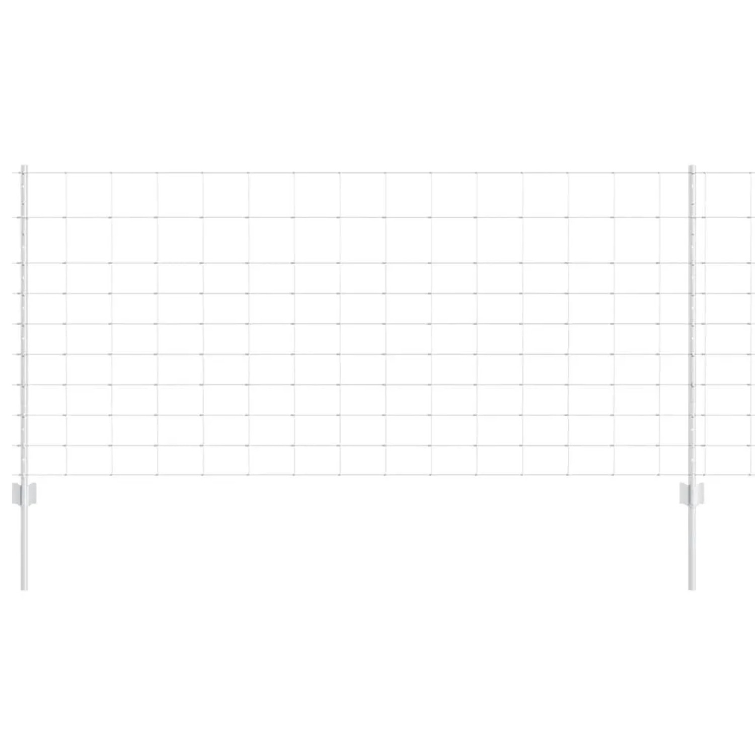 vidaXL Zaun mit Pfosten Silber 1 x 25 m Stahl 3337120 günstig online kaufen