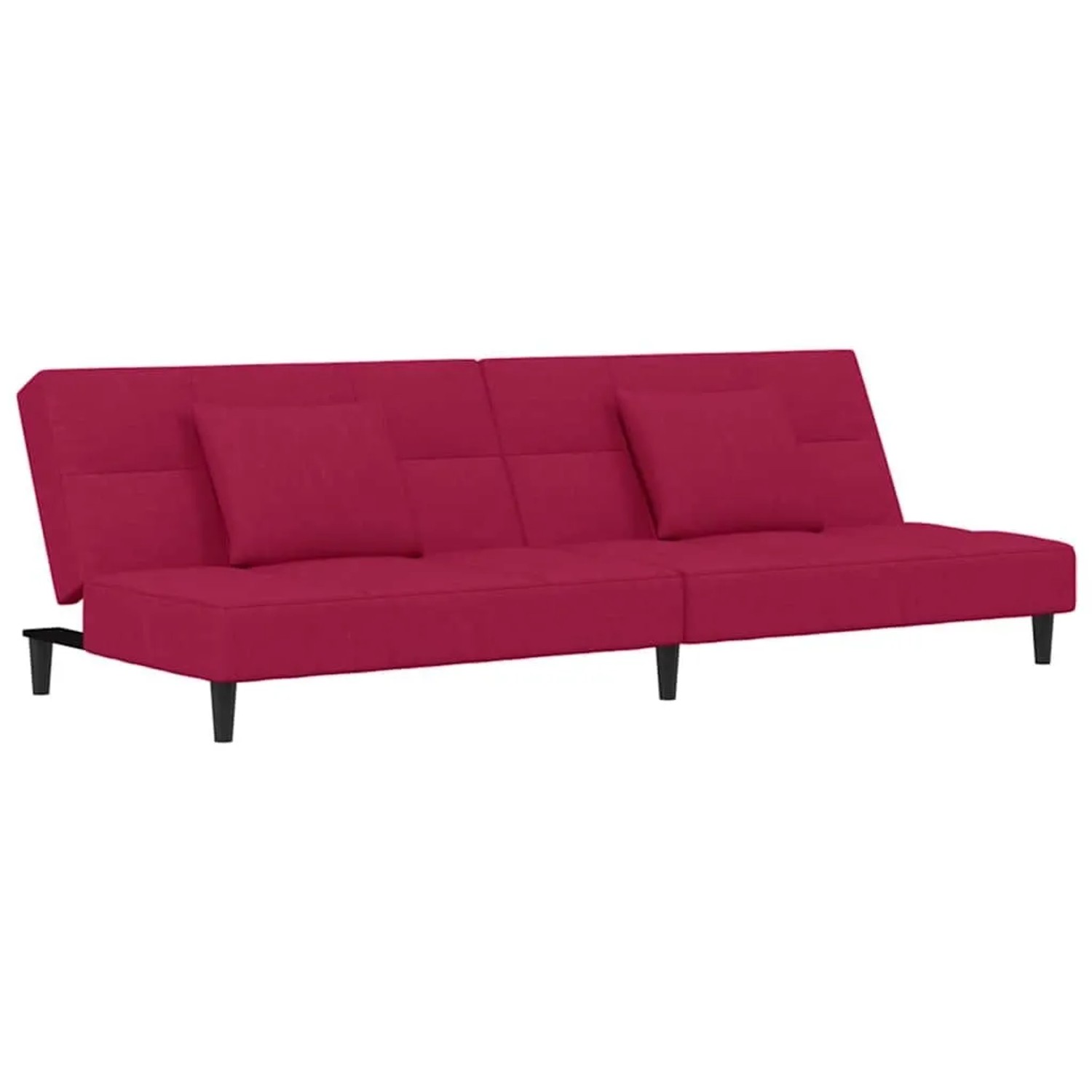 vidaXL Schlafsofa 2-Sitzer mit 2 Kissen Weinrot Samt 375811 günstig online kaufen