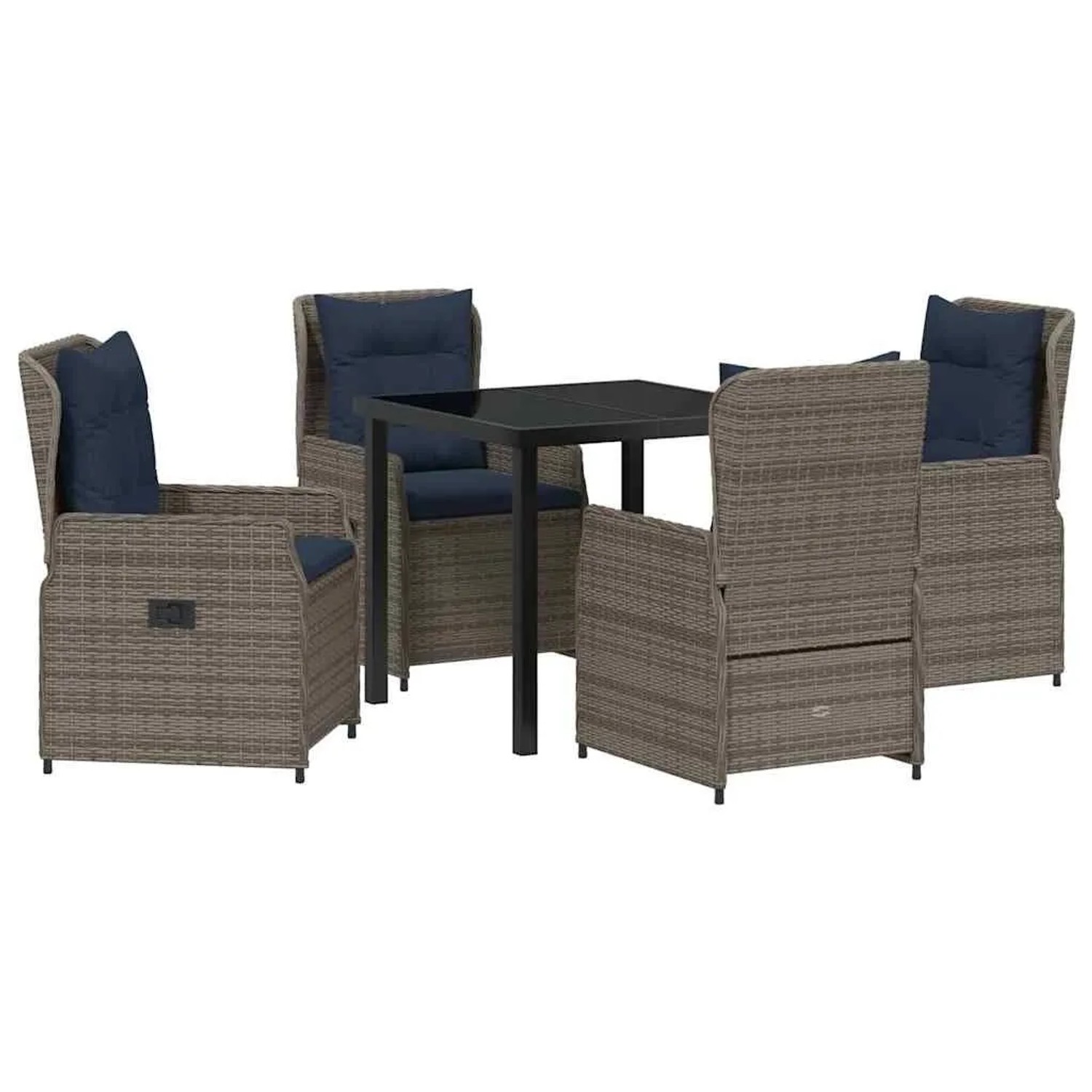 vidaXL Garten Essgruppe 5-Tlg Grau Poly Rattan 3381031 günstig online kaufen