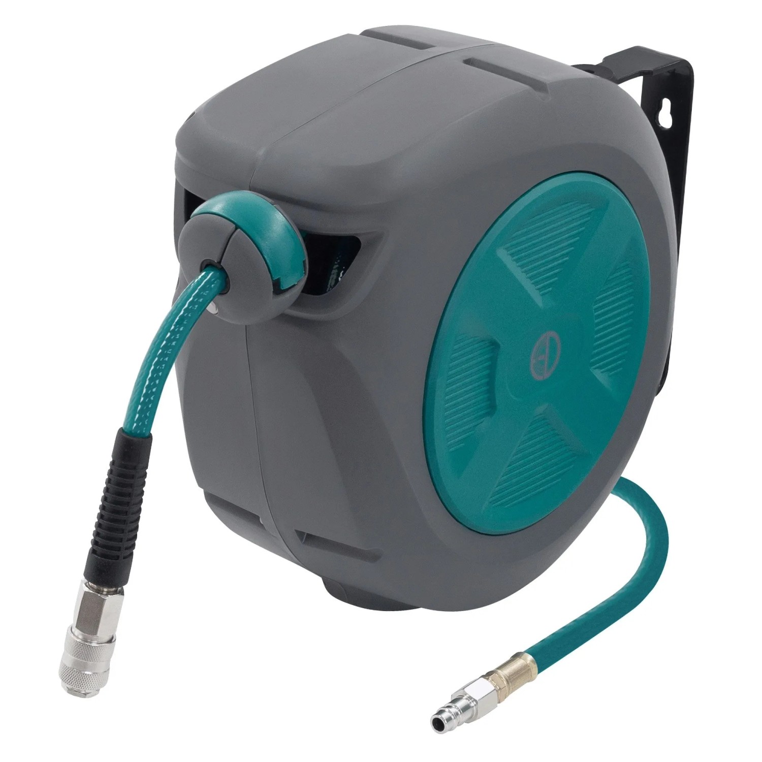 ECD Germany Druckluftschlauchtrommel 10m+1m 1/4 Zoll Anschluss 15 Bar