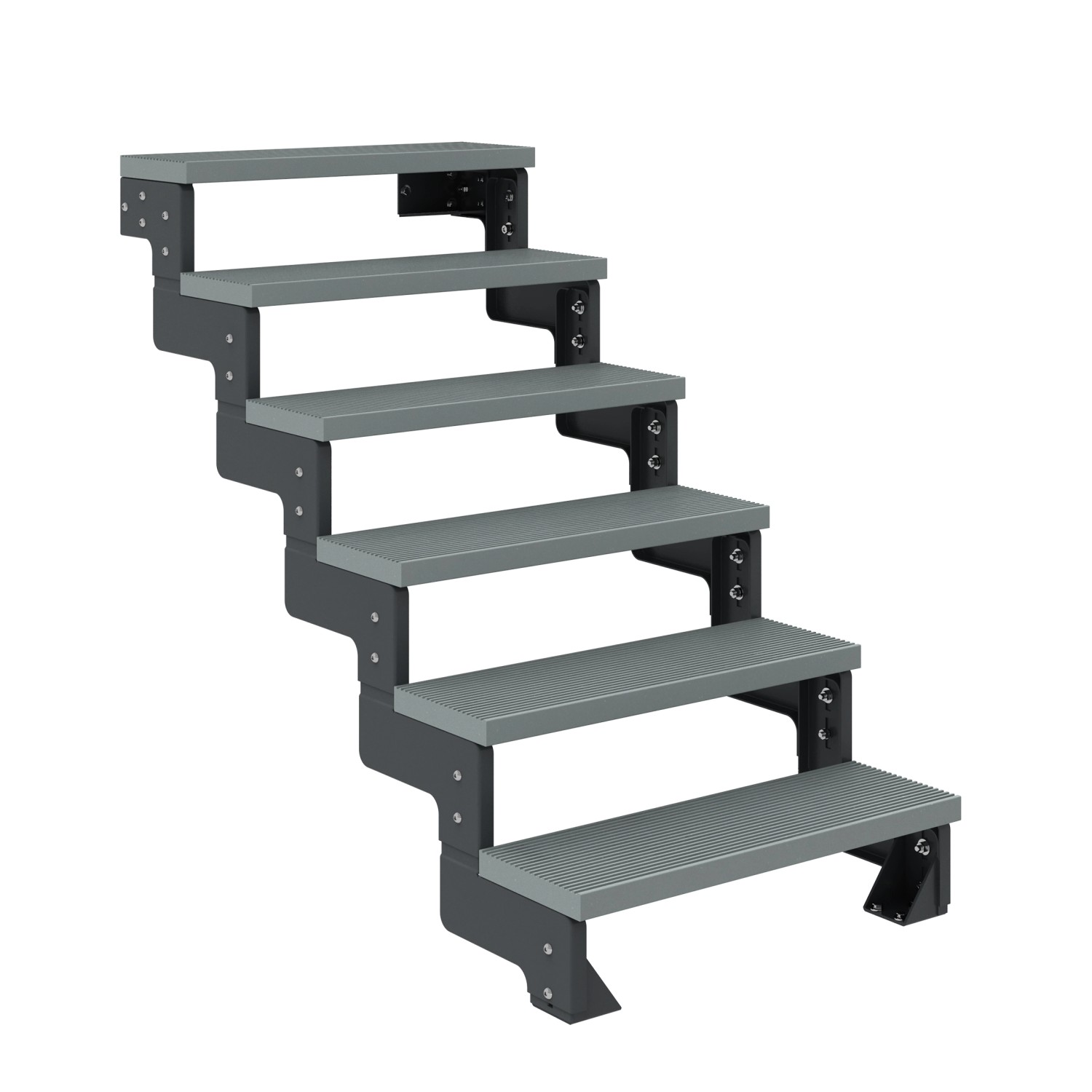 Dolle Außentreppe Gardentop Anthrazit 6 Stufen 80 cm Grau Ohne Geländer günstig online kaufen