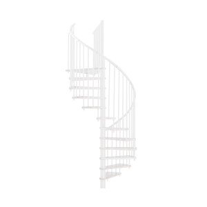 Weiße Minka Spindeltreppe Spiral Effect, Ø 120 cm, für den Innenbereich.