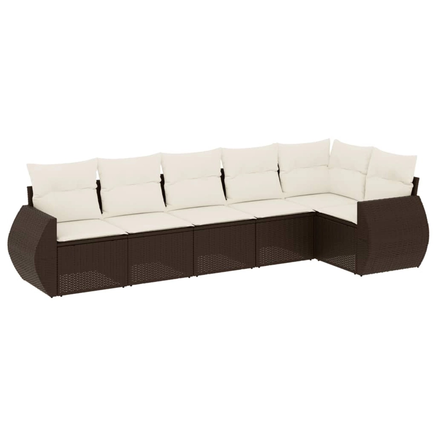 vidaXL 6-Tlg Garten-Sofagarnitur mit Kissen Braun Poly Rattan 3221392 günstig online kaufen