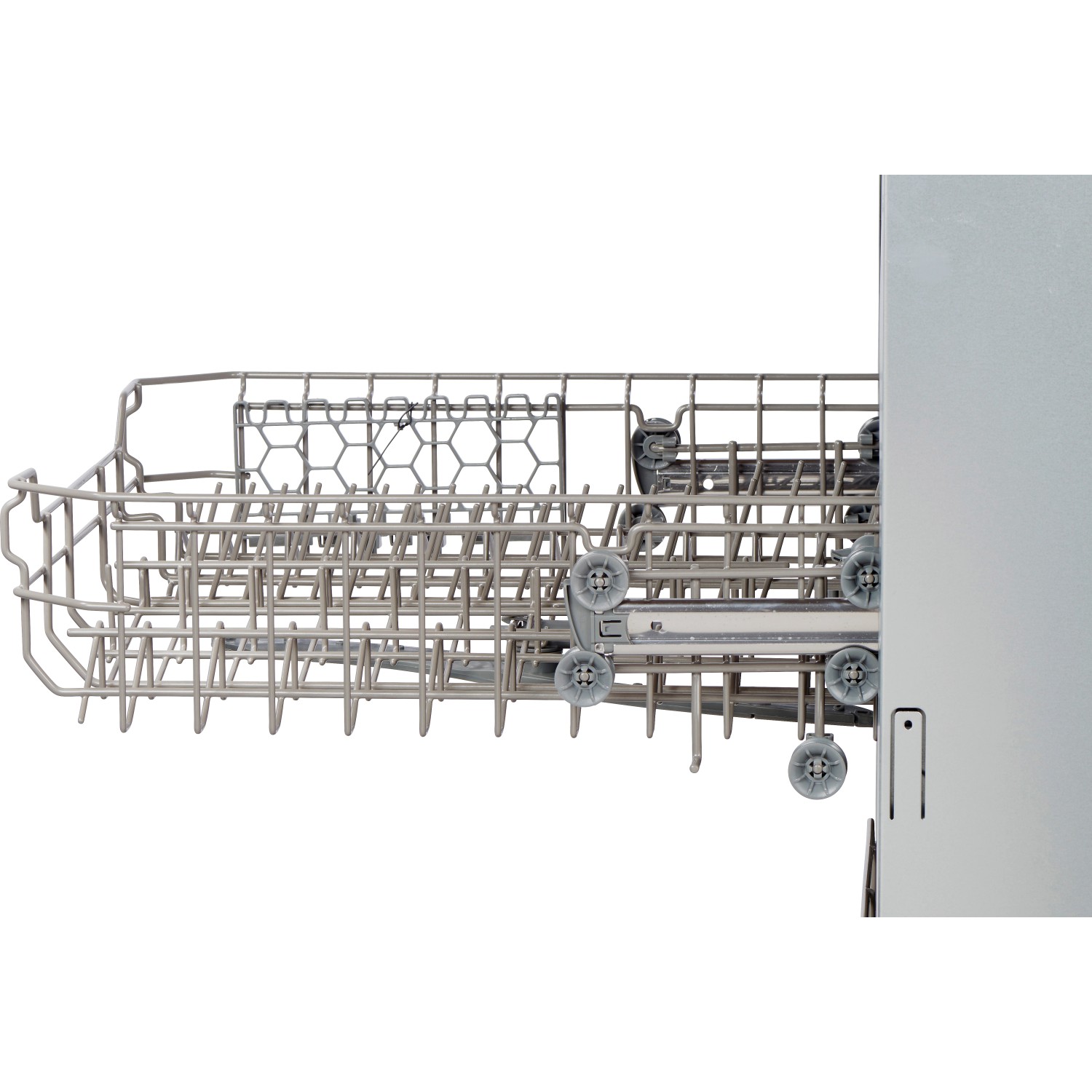 Detailaufnahme des Geschirrspüler-Innenraums der Flex-Well Exclusiv Küchenzeile Vintea.