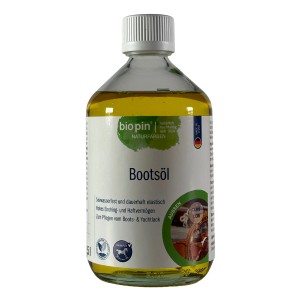 Biopin Bootsöl Farblos 0,5 l im Glasbehälter. Holzöl für Boote und Yachten.